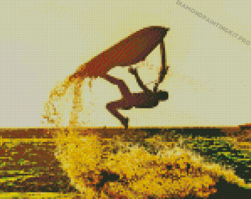 Jet Ski Jump Sunset Silhouette Diamond Painting