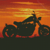 Motorcycle At Sunset Diamond Painting