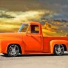 Orange 1955 Ford Pickup Truck Diamond Painting