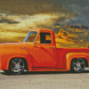 Orange 1955 Ford Pickup Truck Diamond Painting