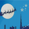 Santa Claus and City Silhouette Diamond Painting