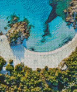 Sardinia Beach Overhead View Diamond Painting