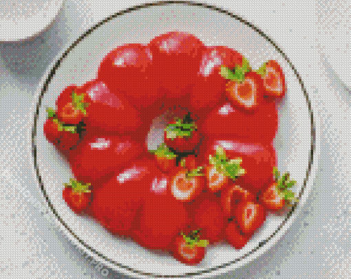 Strawberry Jelly Dessert Diamond Paintings