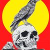 Vintage Crow And Skull Diamond Painting