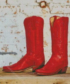 Western Red Boots Diamond Paintings