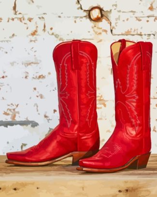 Western Red Boots Diamond Painting