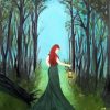 Woman With Long Dress In The Woods Diamond Painting