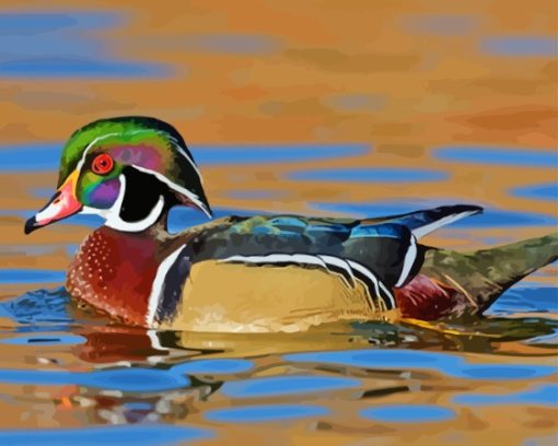 Wood Duck Side View Diamond Painting