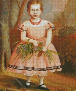 Young Girl In Pink Dress Diamond Paintings