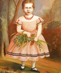 Young Girl In Pink Dress Diamond Painting
