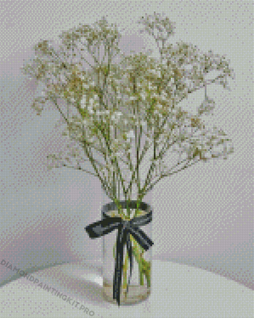 Baby Breath In Glass Vase Diamond Painting