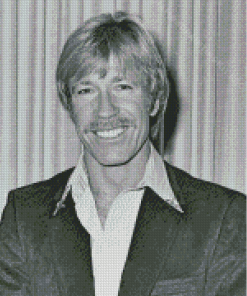 Black and White Young Chuck Norris Diamond Painting