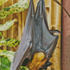 Giant Golden Crowned Flying Fox Bat Diamond Painting