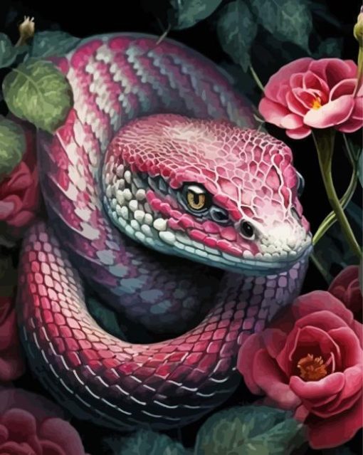 Pink Snake Diamond Painting