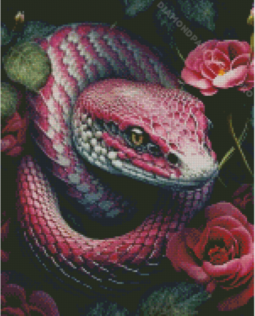 Pink Snake Diamond Painting