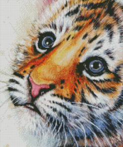 Sweet Baby Face Tiger Diamond Painting