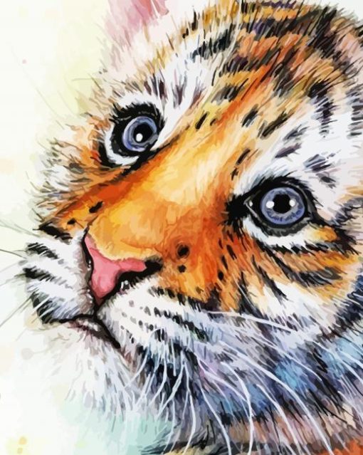 Sweet Baby Face Tiger Diamond Painting