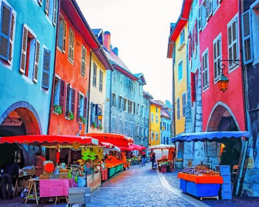 Annecy City Old Town Diamond Painting