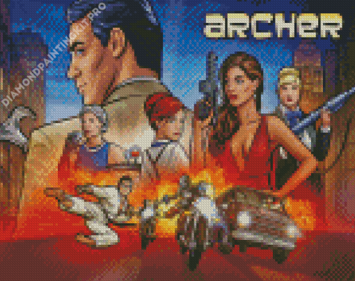 Archer Sitcom Poster Diamond Painting