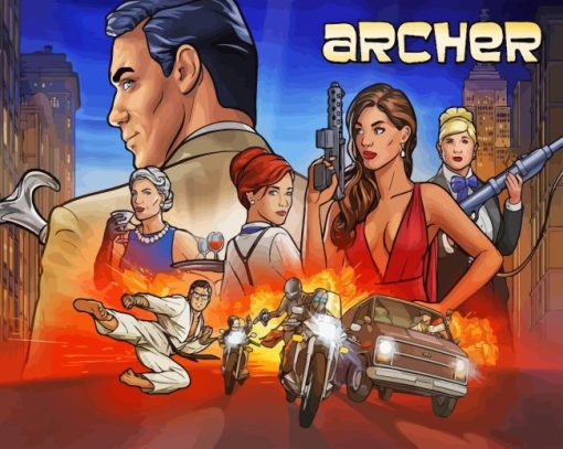 Archer Sitcom Poster Diamond Painting