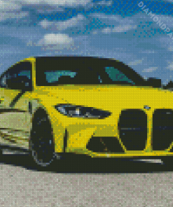 BMW M4 Yellow Car Diamond Painting
