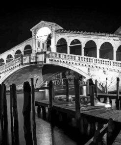 Black And White Rialto Bridge Venice Diamond Painting