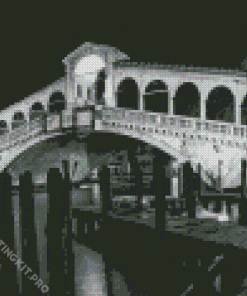 Black And White Rialto Bridge Venice Diamond Painting