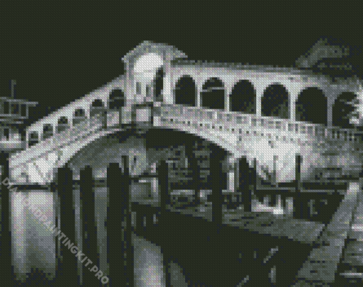 Black And White Rialto Bridge Venice Diamond Painting