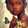 Black Girl and Butterfly Diamond Painting