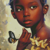 Black Girl and Butterfly Diamond Painting