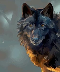 Black Wolf Diamond Painting