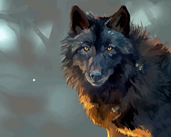 Black Wolf Diamond Painting