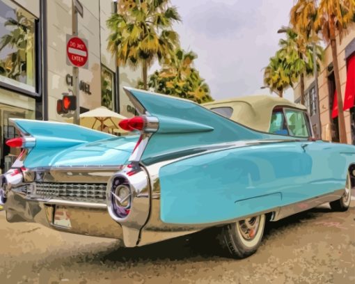 Blue Cadillac 1959 Car Diamond Painting