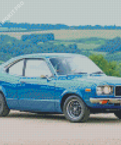 Blue Classic Mazda Car Diamond Painting