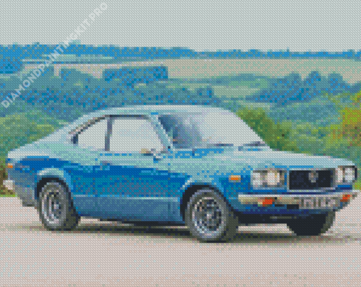 Blue Classic Mazda Car Diamond Painting