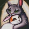 Cat and Bunny In Love Diamond Painting