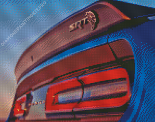 Close Up Hellcat Srt Car Back Diamond Painting