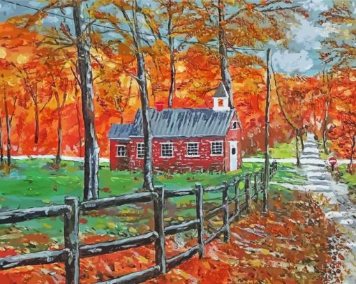 Country Schoolhouse Diamond Painting