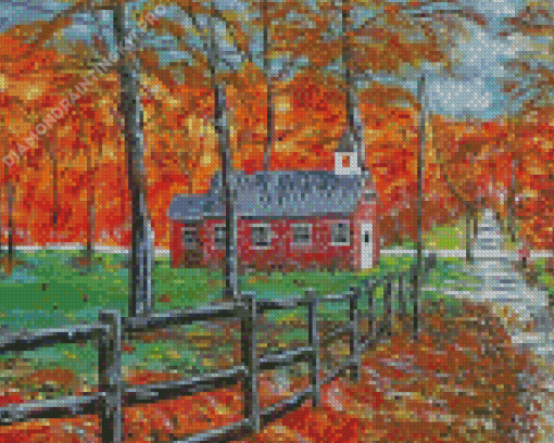 Country Schoolhouse Diamond Painting