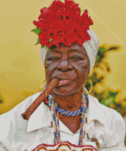 Cuban Woman Smoking Diamond Painting