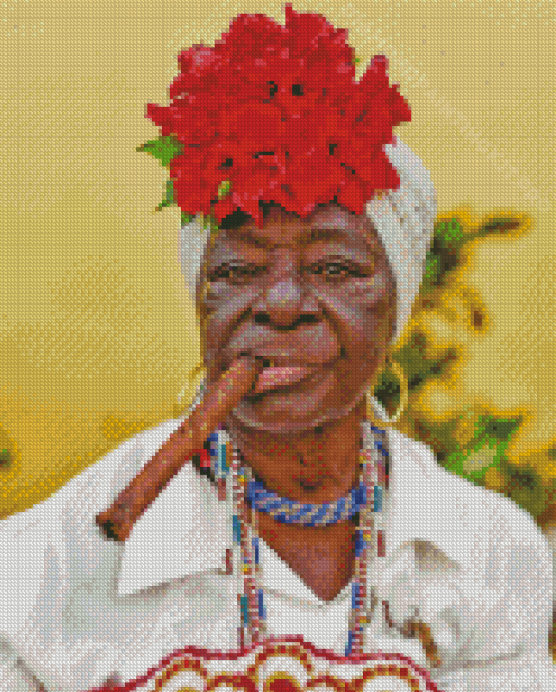 Cuban Woman Smoking Diamond Painting