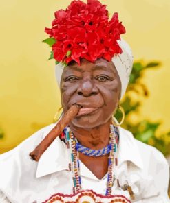 Cuban Woman Smoking Diamond Painting