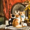 Cute Cats In The Mirror Diamond Painting