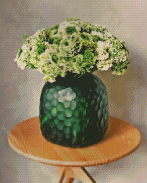 Flowers In Green Vase Diamond Painting