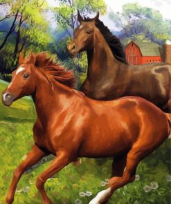 Galloping Horses Diamond Painting