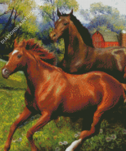 Galloping Horses Diamond Painting