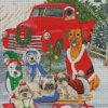Holiday Dogs Christmas Diamond Painting