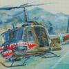 Huey Helicopter Army Art Diamond Painting