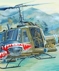 Huey Helicopter Army Art Diamond Painting