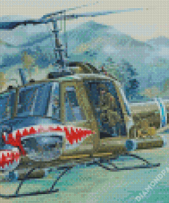 Huey Helicopter Army Art Diamond Painting